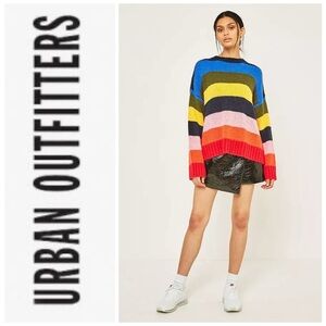 NWOT UO Kari colourful striped pullover sweater in acrylic/wool/mohair blend